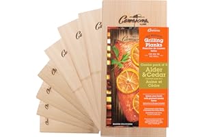 Camerons Products Grilling Planks - Alder - Premium 5.5 x 11.5 Alder for Barbecue Salmon, Seafood, Steak, Burgers, Pork Chops