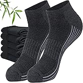 Sunew 6 Pairs Viscose Bamboo Socks, Unisex Cushioned Comfortable Ankle Workout Hiking Golf Socks