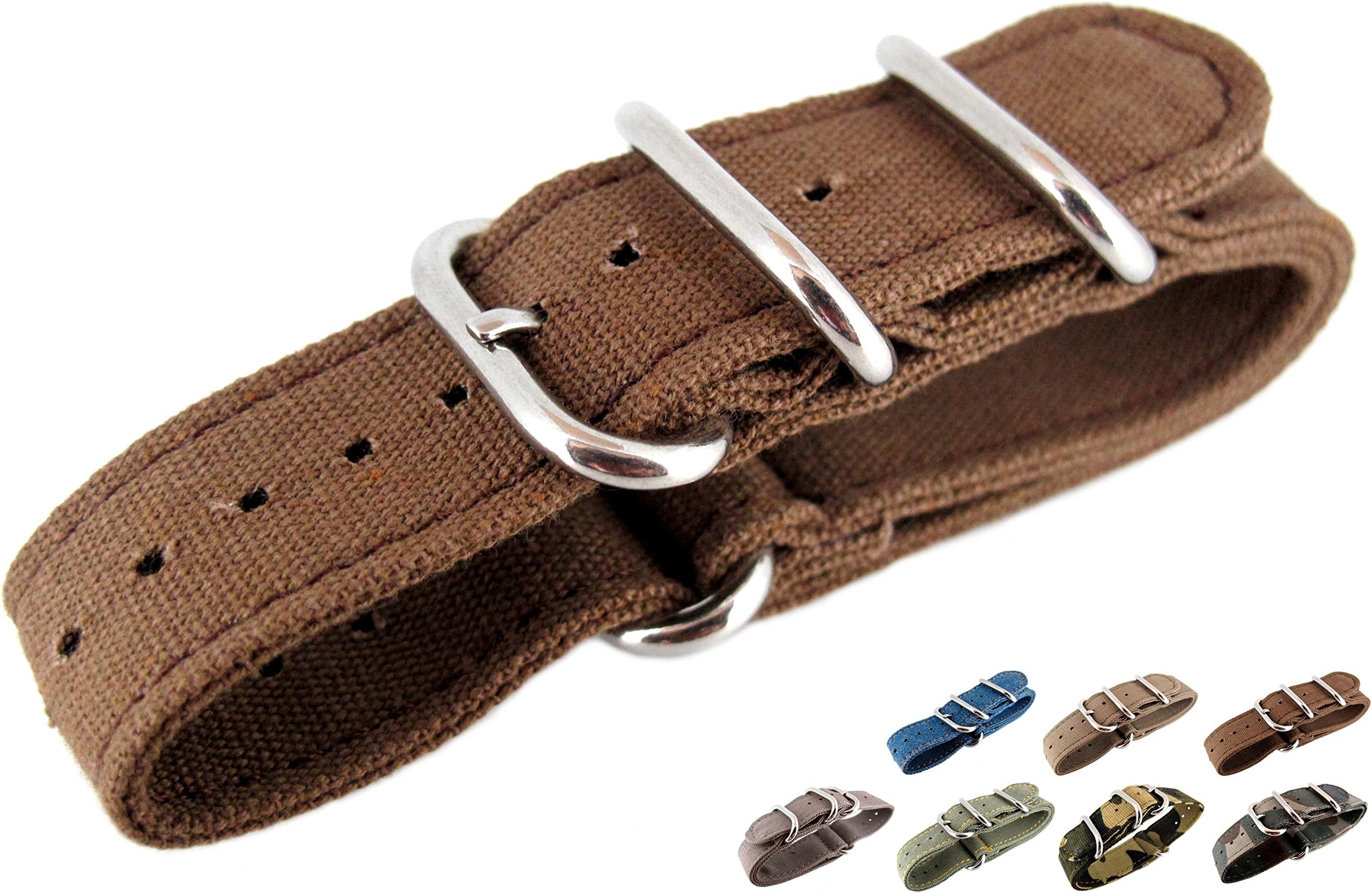 JRRS7777 Men's Watch Strap Zulu NATO Canvas Multi Colored 22mm