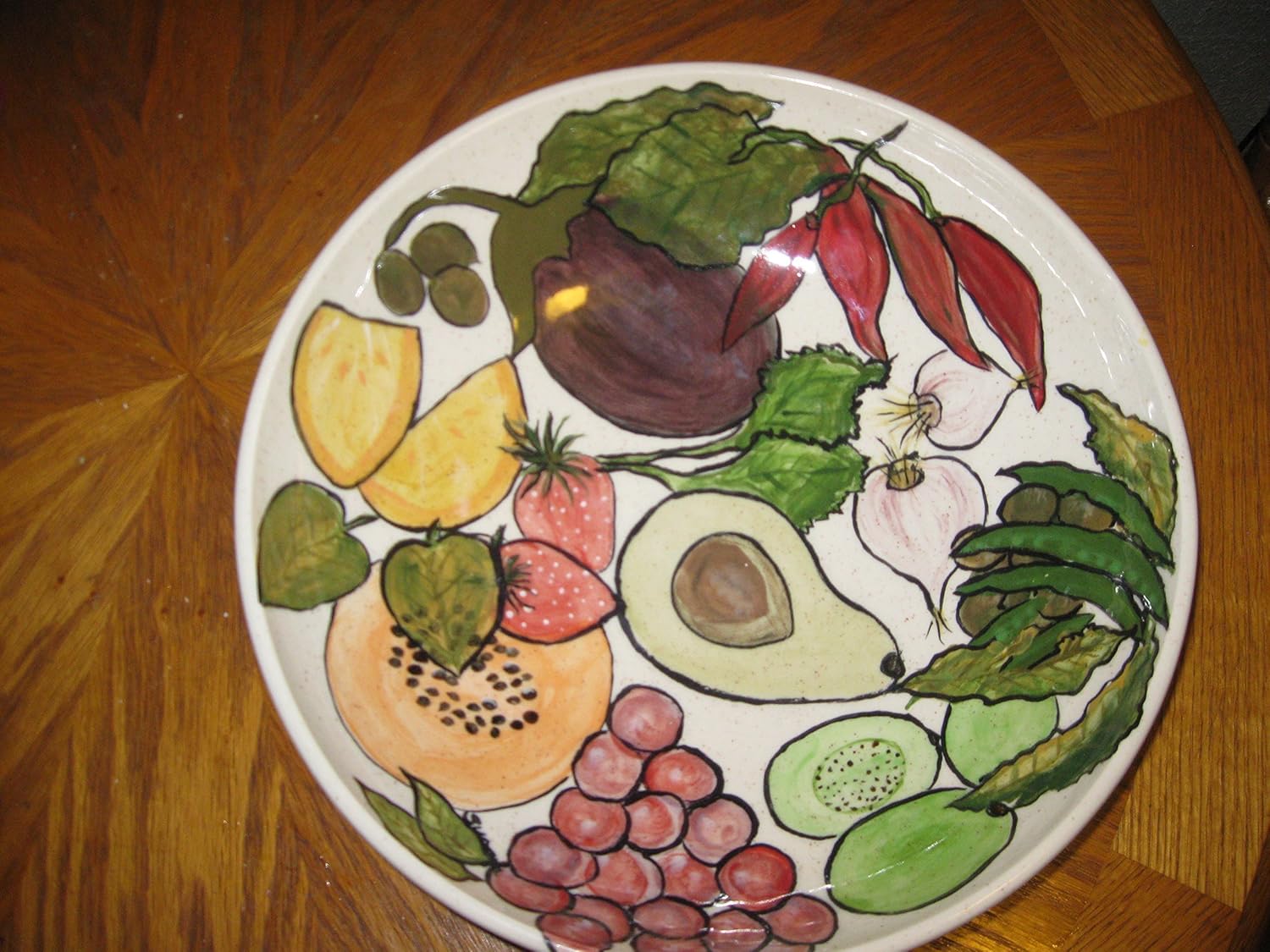 Ceramic food safe X large vegetable and fruit serving bowl