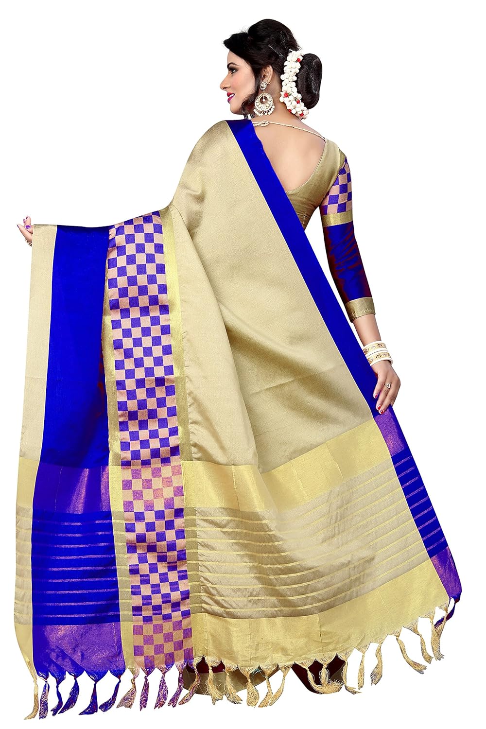 perfectblue cotton saree with blouse piece