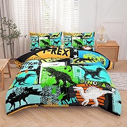 NINENINE Dinosaur Bedding Sets for Kids,Watercolor