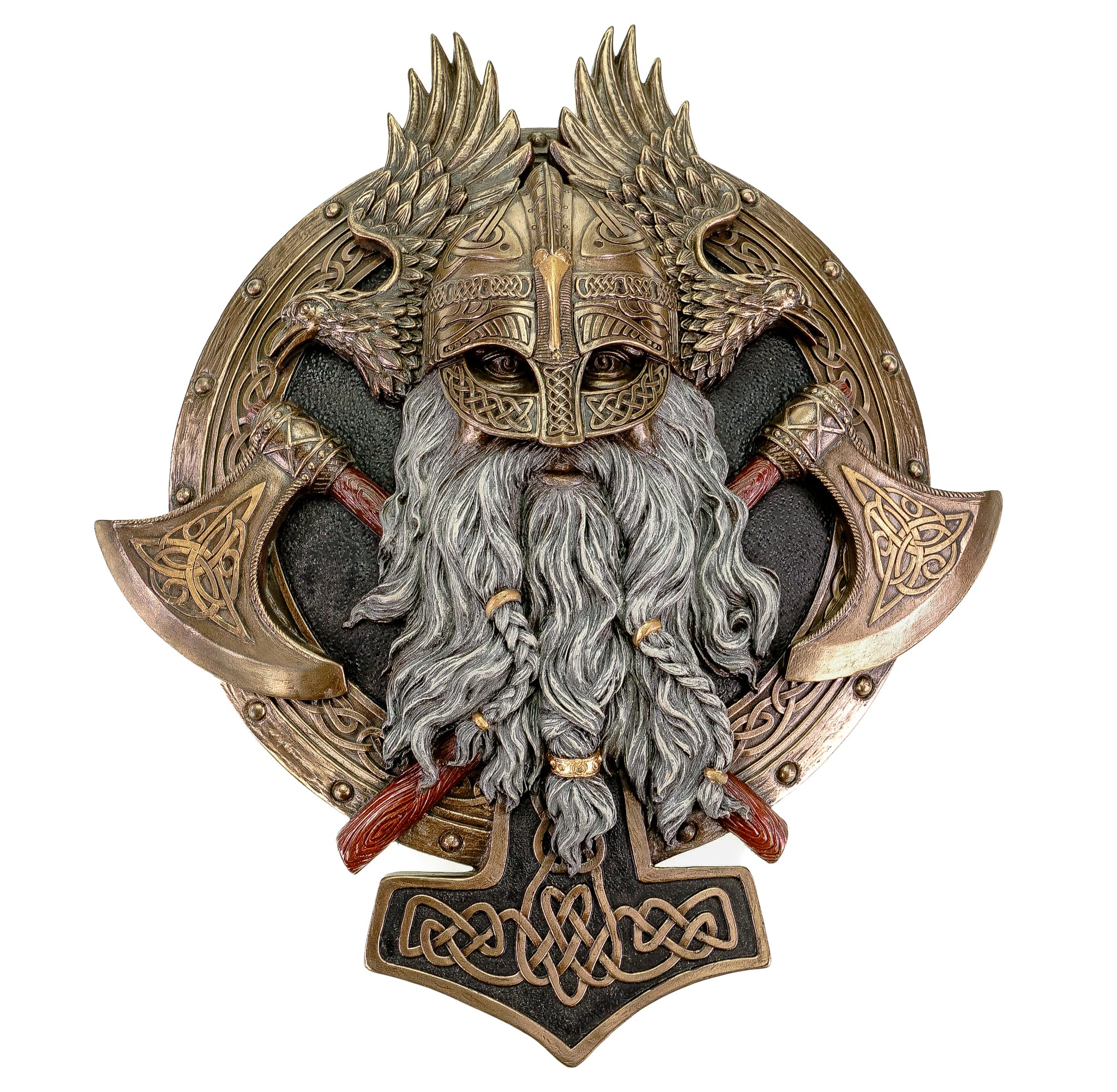 Veronese Nordic Viking 2 Axes and Triskele Wall Plaque 27cm