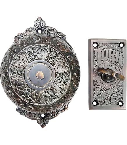 A29 Solid Brass Victorian Twist Doorbell, Mechanical Chime, Manual
