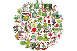 TEZOCR 50 Sheets Christmas Stickers Bulk Christmas Decals Waterproof Design PVC Winter Xmas Stickers for Laptop Suitcase Bicycle Skate Car Christmas Party Decoration Christmas Ornament Stickers