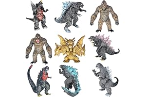 TwCare Set of 9 Godzilla vs Kong Toys King of The Monsters Dinosaur Figures Cake Toppers Pack