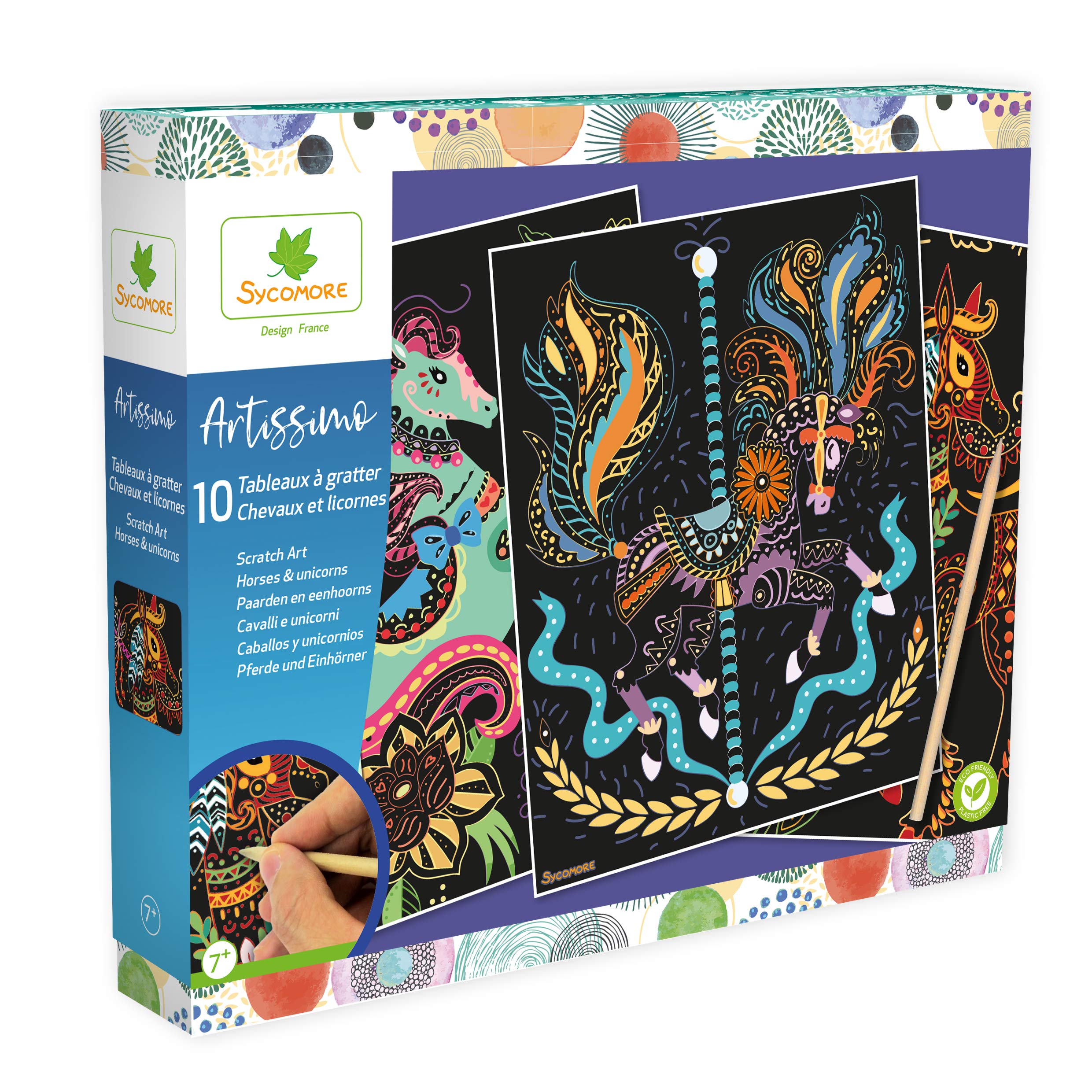 Sycomore Artissimo - Scratch Art Design - Horses & Unicorns - Crafts for Children - From Age 7 Years CREA014