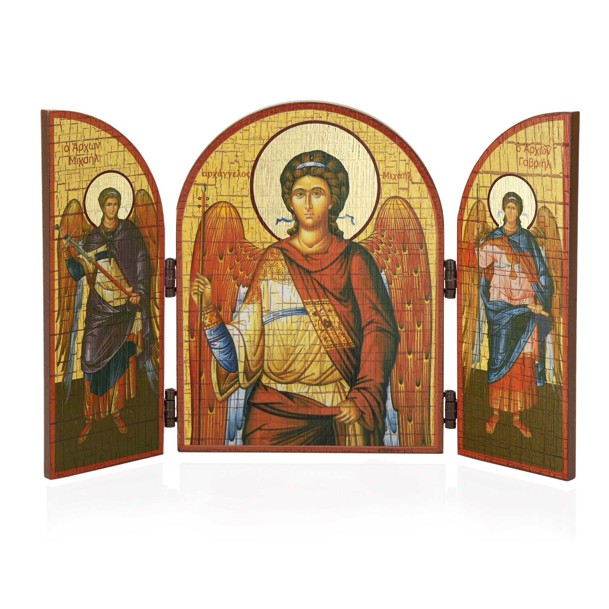 NKlaus Archangel Michael Icon Triptych MDF Wood 25 x 16 cm Christian 13818