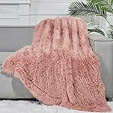 GONAAP Fuzzy Faux Fur Throw Blanket Pink Super Soft Cozy Plush Fuzzy Shaggy Blanket for Couch Sofa Bed (Pink, Throw(50"x60"))