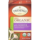 Twinings of London Organic and Fair Trade Certified Jasmine Green Tea Bags, 20 Count (Pack of 6)