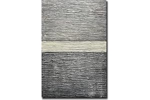 SETLUX Moshinart 24 x 36in Oil Painting Hand-Painted Thick Texture Black Minimalist Modern Abstract Canvas Creamy White,Gray Art Oil Painting, Home, Office Wall Decoration Art
