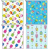 Hosuly 4 Pcs Dinkball Sports Towels Funny Microfiber Athletic Towels for Sweat with Carabiner Clip Dinkball Lover Gift Retirement Gift for Women Men(Classic Pickle)