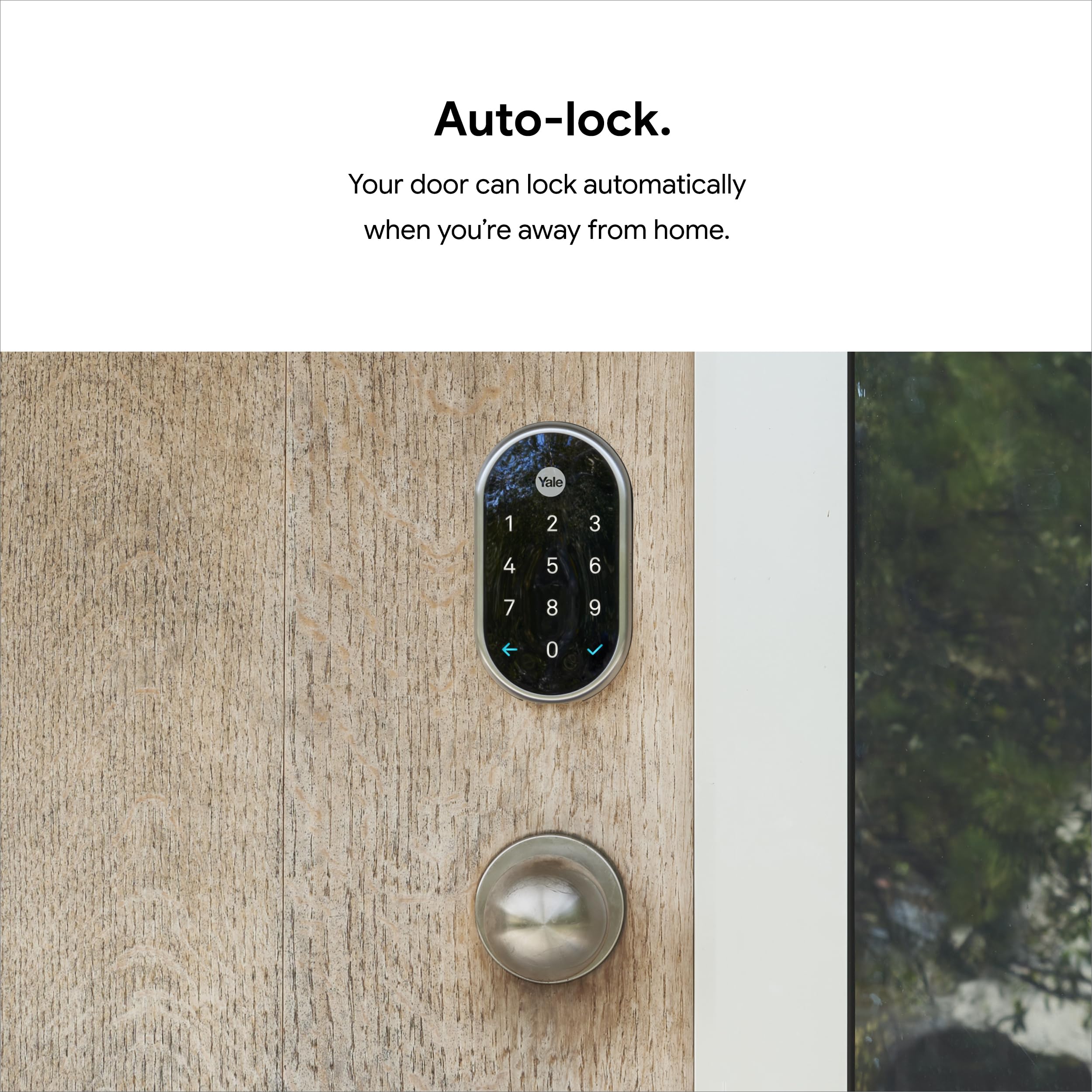 Google Nest x Yale Lock - Tamper-Proof Smart Lock for Keyless Entry - Keypad Deadbolt Lock for Front Door - Satin Nickel - View 8