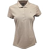 Tommy Hilfiger Women's Slim Fit Polo Shirt (Small, Tan)