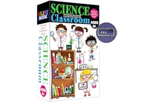 ULIXU Deversion Book Safe Storage Box with Real Pages Combination Lock and Key Lock Box Money Safe Book Storage Lock Boxes for Personal Items 9.3''x6.0''x2.3'' (Science Classroom-Combo)