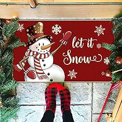 TREWAVE Christmas Doormat Snowman Let it Snow