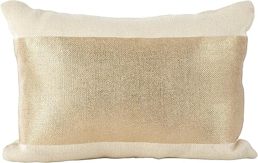 Amazon Com Saro Lifestyle Metallic Banded Foil Design Burlap Jute