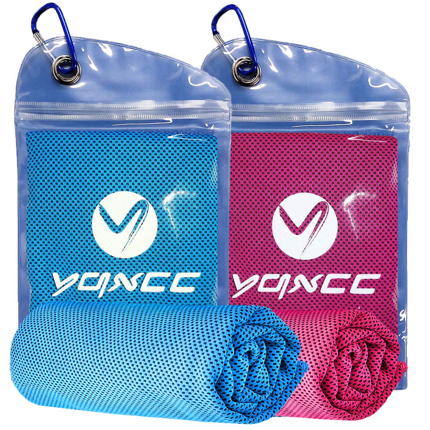 YQXCC 2 Pack Cooling Towels | 120x30 cm | Cold Cool for Neck | Microfibre Soft Breathable Chilly | for Sports Yoga, Golf, Gym, Camping, Running, Workout & More Activities