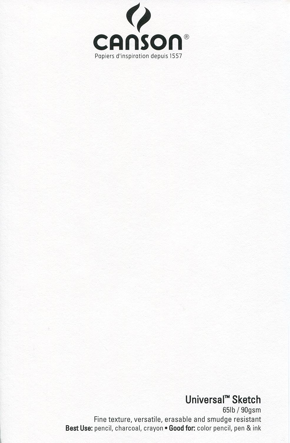 Canson Universal Sketch Pad, Side Wire Bound, 9" x 12", White: Office Products