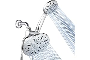 AquaDance 7" Premium High Pressure 3-Way Rainfall Combo Combines The Best of Both Worlds-Enjoy Luxurious Rain Showerhead and 6-Setting Hand Held Shower Separately or Together, Chrome
