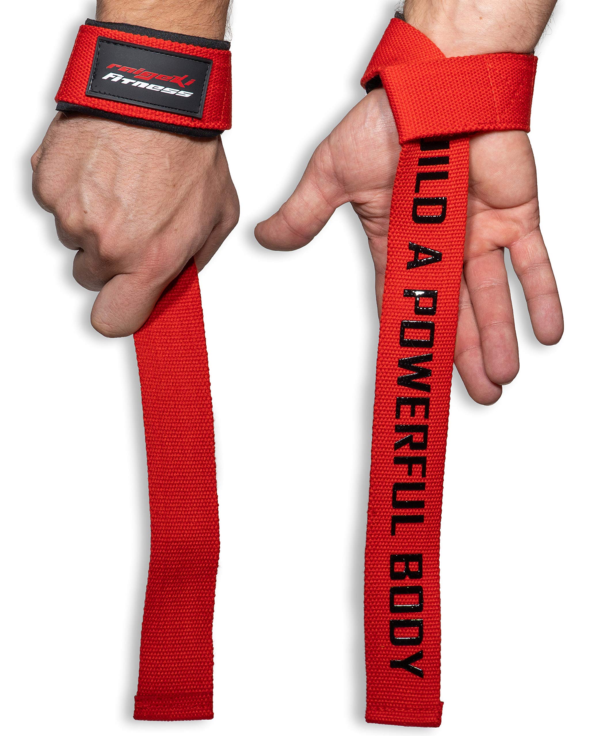 Lifting Straps [Set of 2] Build a Powerful Body (+ Training Plans) - Drawstrings for Fitness, Strength Training, Bodybuilding, Crossfit & Calisthenics for Women and Men