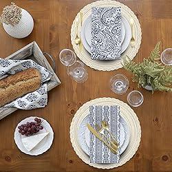 SHACOS 15 inch Round Braided Placemats Set of 12