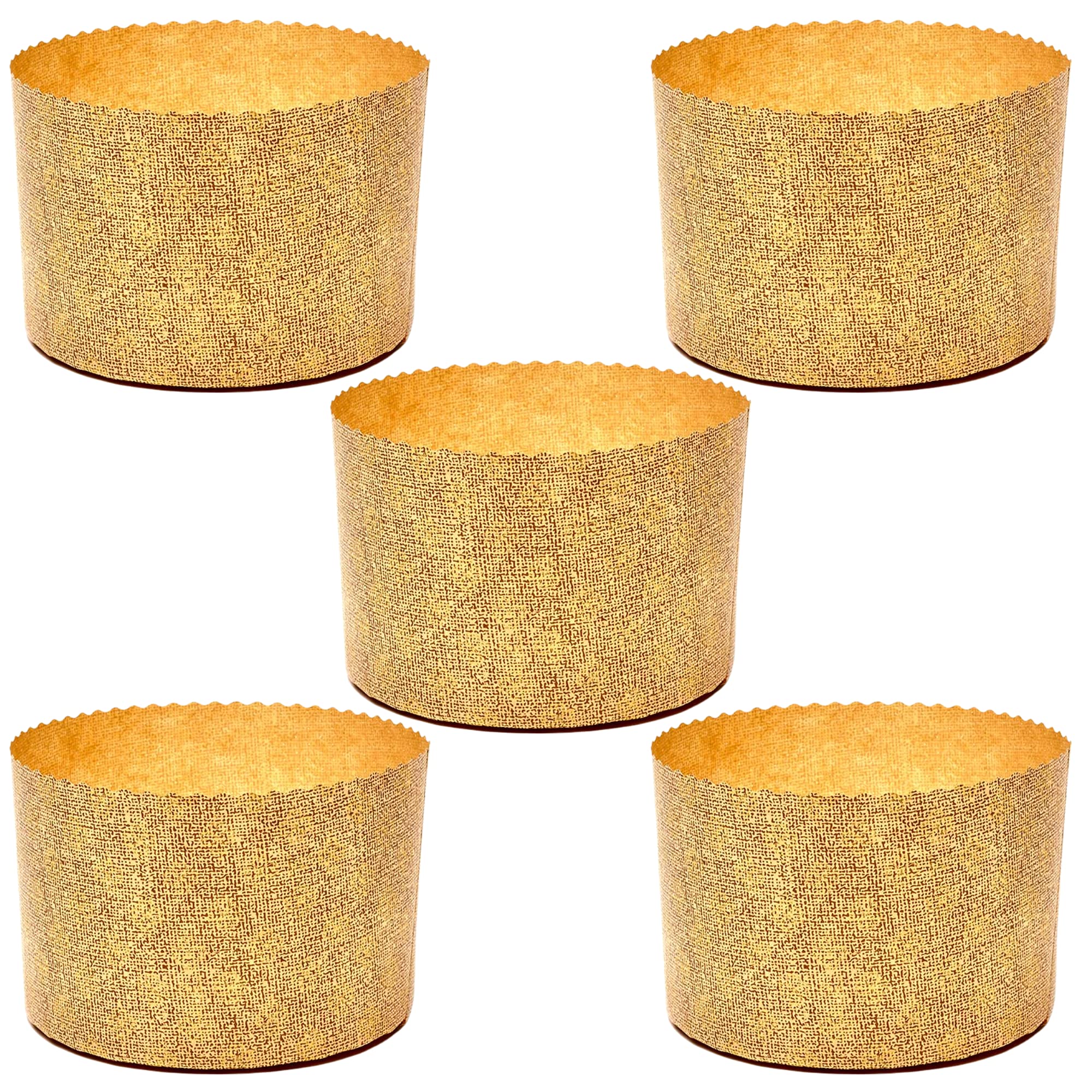 Panettone shape high, 750 g, 5 pieces - professional molds made of high density natural paper, heat resistant up to 200ยฐC