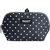 PackIt Freezable Snack Bag, Polka Dots, Built with EcoFreeze Technology, Foldable, Reusable, Zip Closure Locks in Cool Dry Air, and Fresh Snacks On the Go