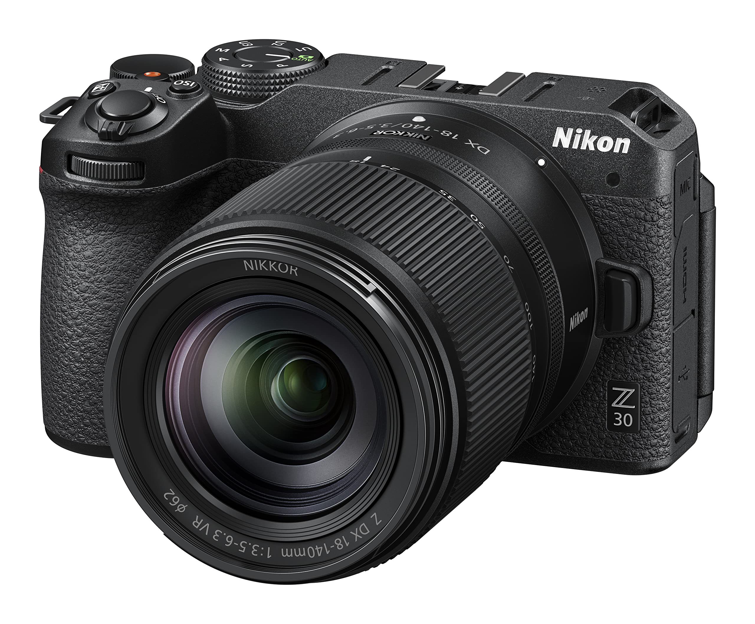 Nikon Z30 + Z DX 18-140VR + Lexar SD 64 GB 800x Pro Fotocamera Mirrorless, CMOS DX da 20.9 MP, Mirino Elettronico (EVF), LCD 3.2" Touch, Video 4K, Nero [Nital Card: 4 Anni di Garanzia]