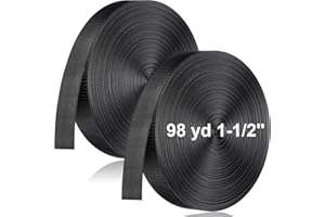 FineCheer 2 Rolls 1 Inch Nylon Webbing Strap 98 Yards Heavy Duty Flat Webbing Strap for Dog Leash Seat Belt Climbing Outdoors Indoors Gear Crafting DIY Making Repair