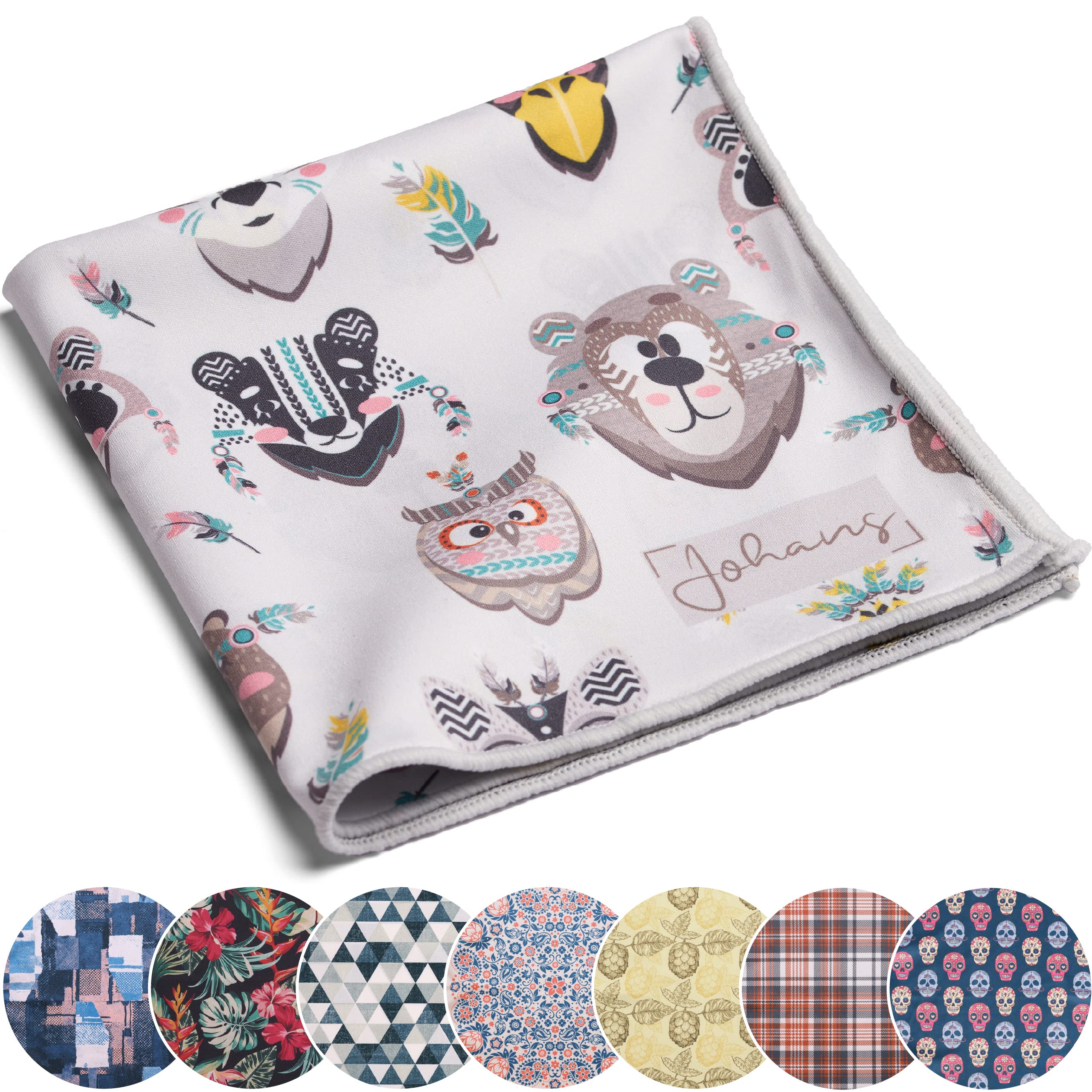 Johans® XXL Microfibre Cloth for Cleaning Smartphones, Tablets, Glasses, Display, Camera, Display Cloth, Glasses Cleaning Cloth, Optical Quality in 30 x 30 cm (Little Friends)