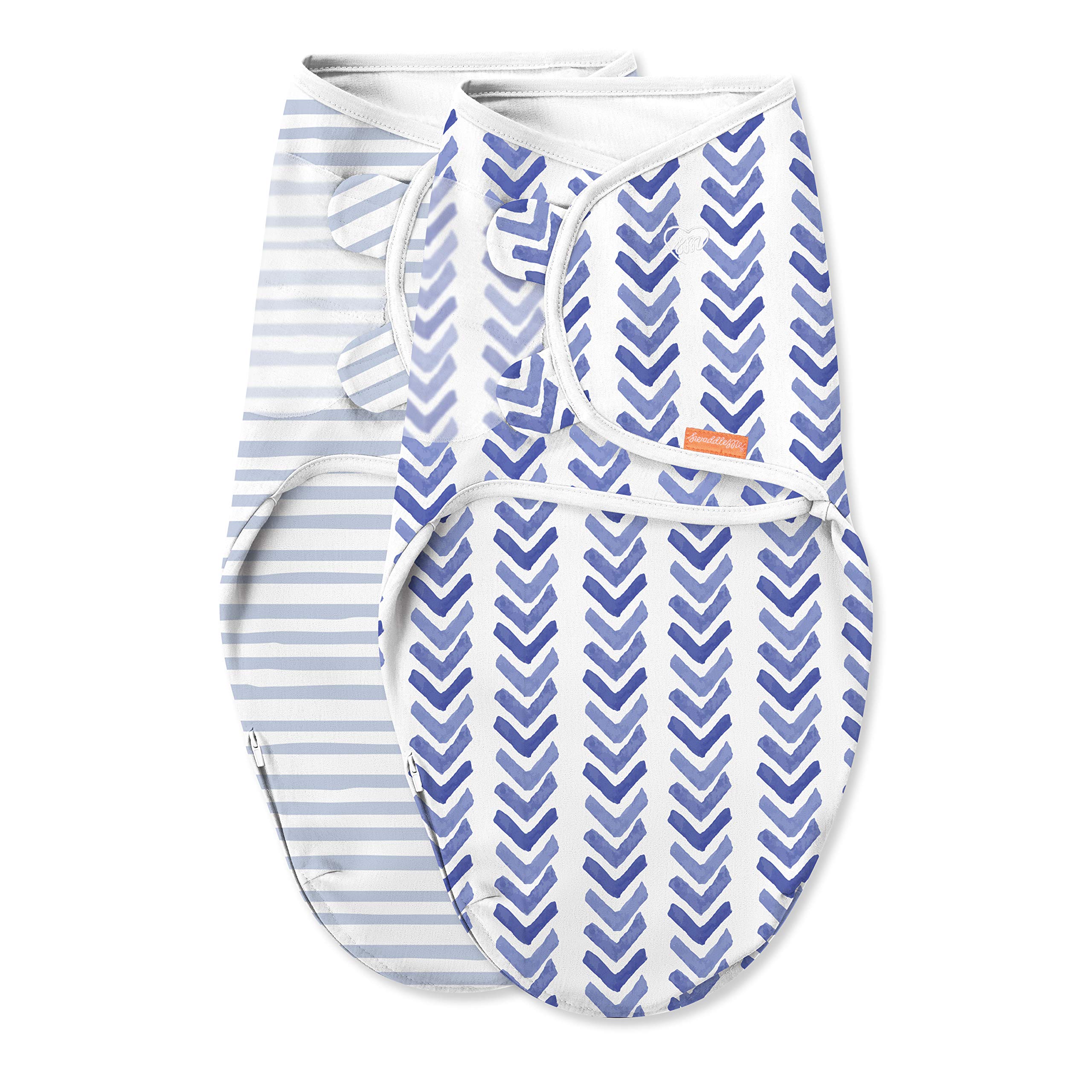Photo 1 of SwaddleMe Luxe Easy Change Swaddle – Size Small/Medium, 0-3 Months, 2-Pack (Water Color Indigo)