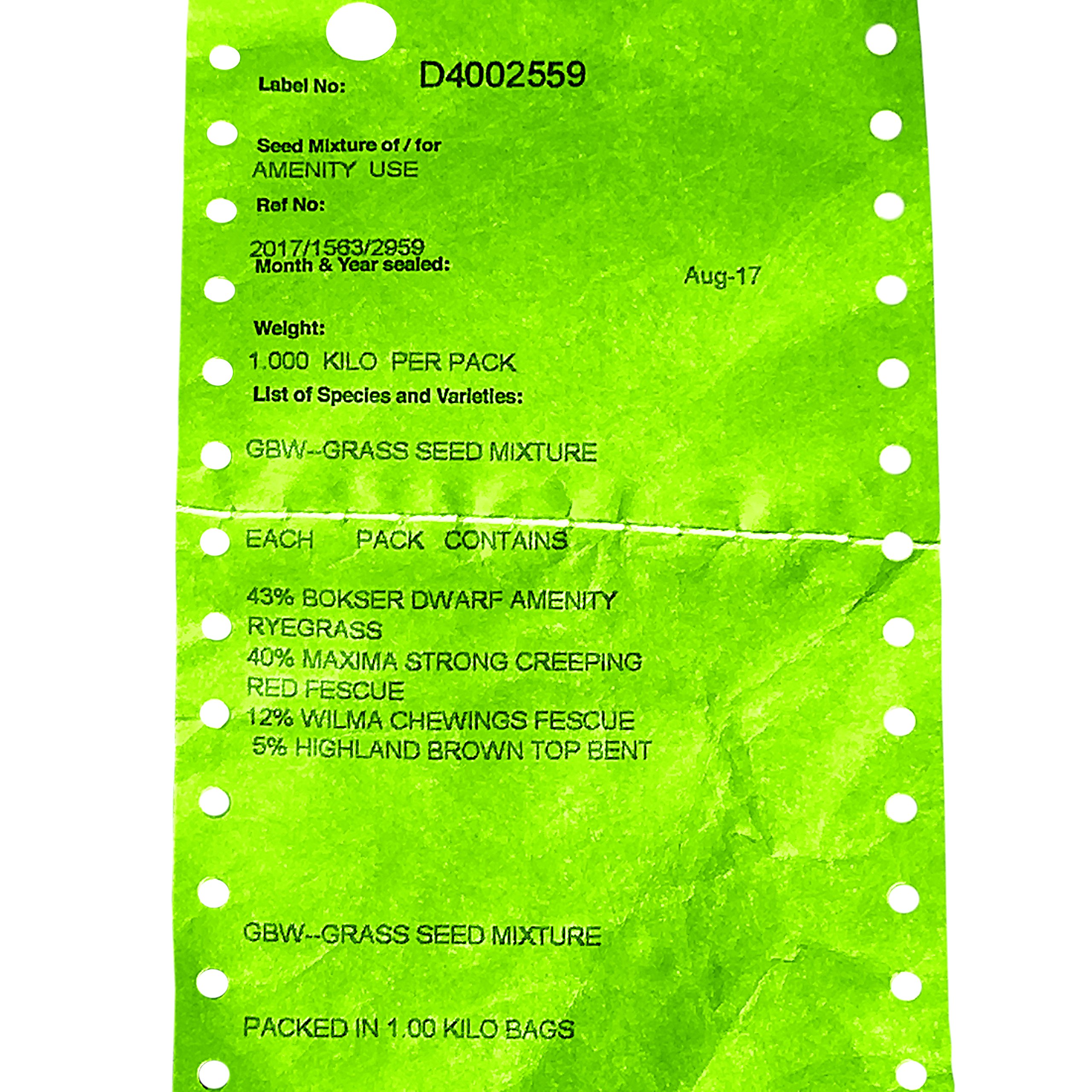 1 kg Grass Seed Covers 35 sqm (380 sq ft) Premium Quality Seed Fast