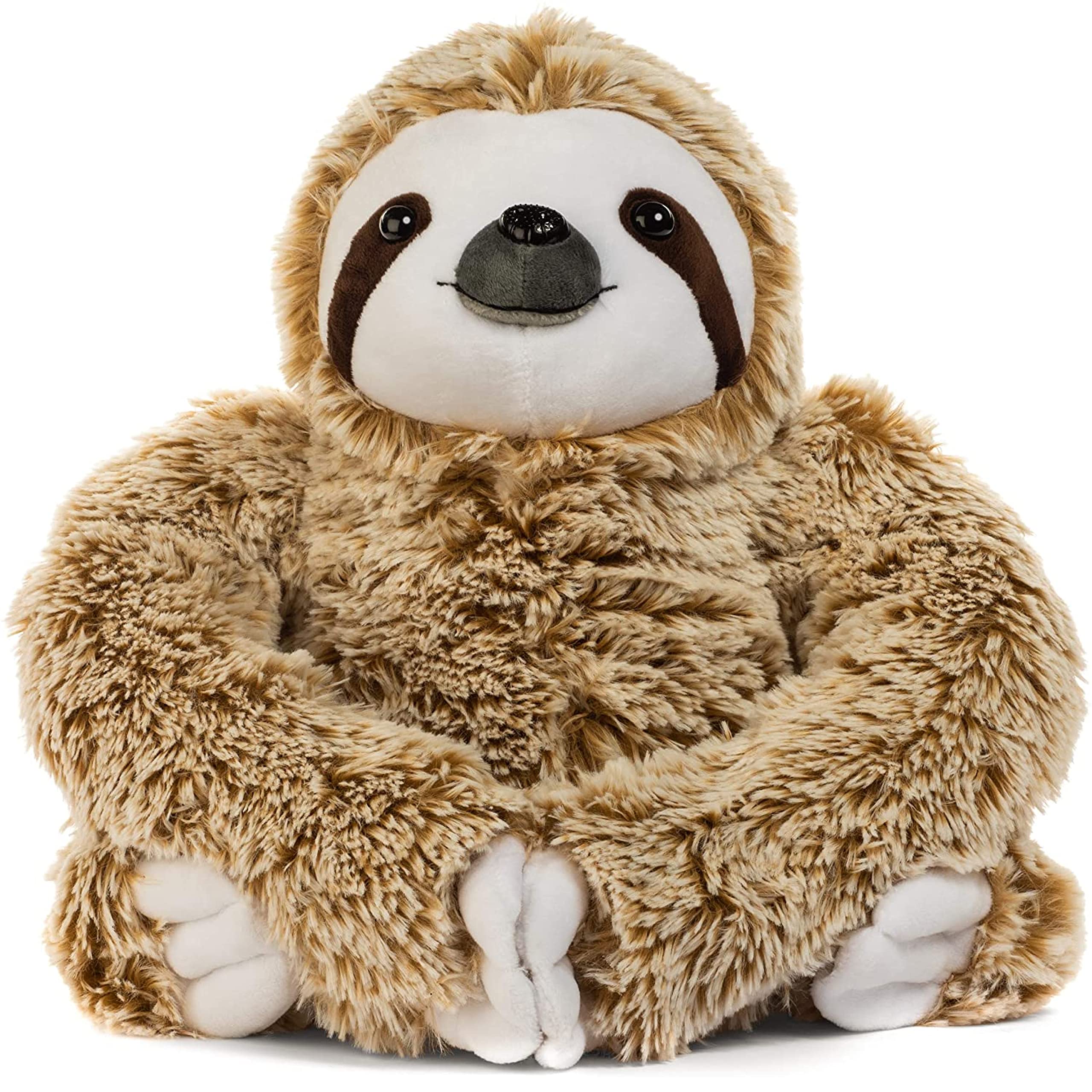 Photo 1 of Realistic Sloth Stuffed Plush Toy Animal - Cuddly, Huggable, Silky Fur - Cute Brown Three Toed Sloth for Girlfriend Birthday Gift