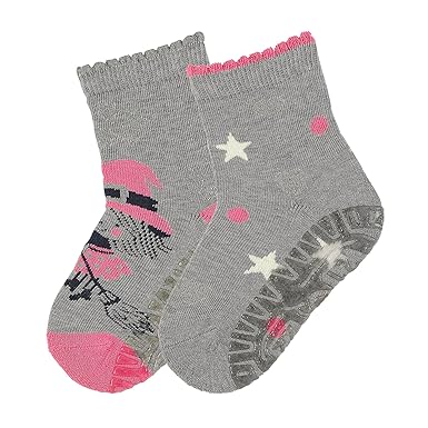 Sterntaler Söckchen, Fliesen Flitzer Air, Doppelpack, Hexen-Motiv, Silber/Grau