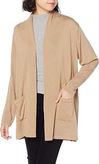 Amazon セシール ロングカーディガン テンセル繊維 シルク混ニットカーデ ボタン無し レディース カーディガン ボレロ 通販