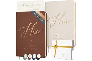 ARTESORI Custom 2025 Vow Books His & Hers - Ivory & Terracotta Linen Wedding Vow Books, Wedding Accessories for Brides & Grooms, His & Hers Gifts - Wedding Registry Must Haves 2025 & Elopement Essentials