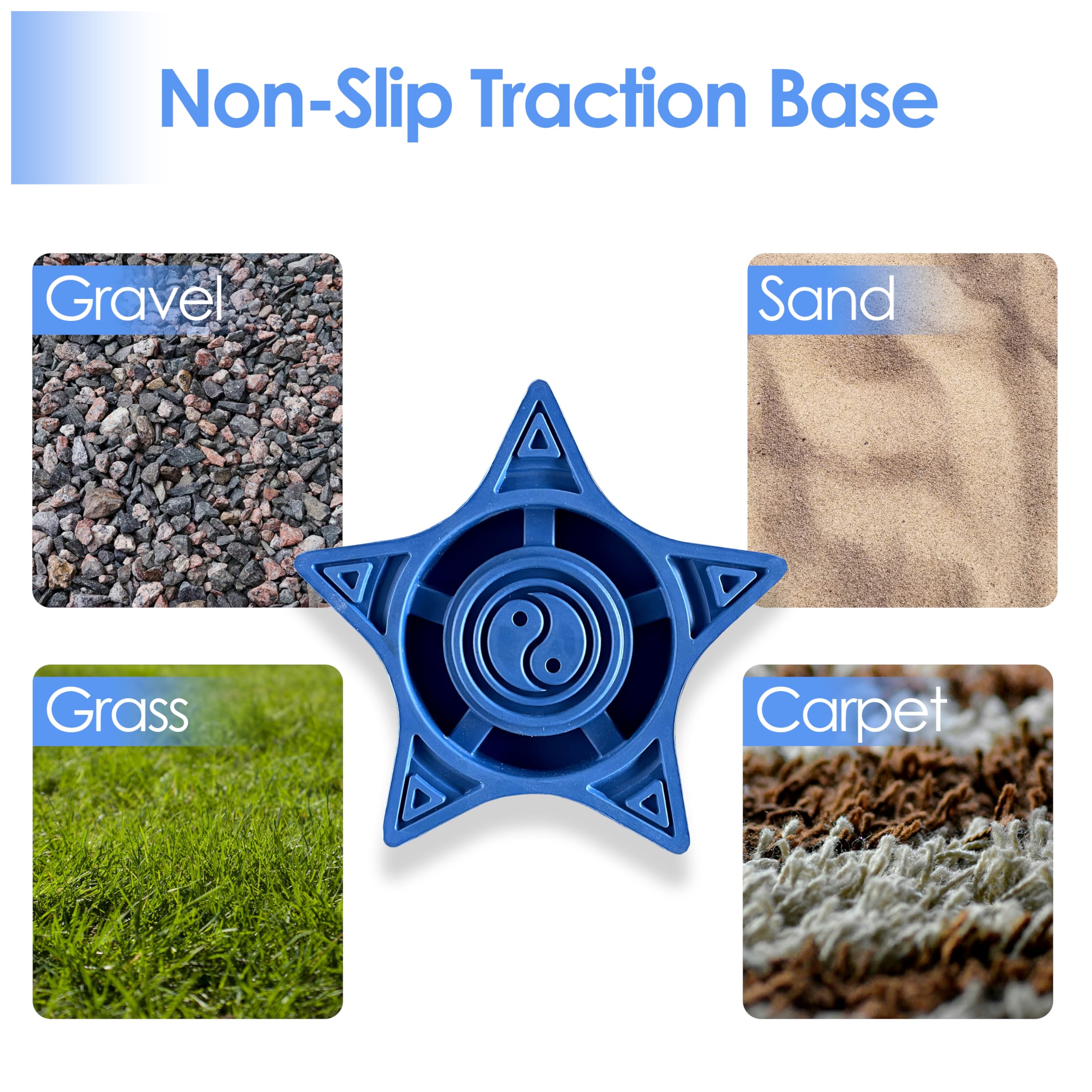 Superstar Self Standing Cane Tip has Non-Slip Heavy Duty Rubber Base to Prevent Slip, Cane Tips 3/4 inch Heavy Duty Replacement, 6-Inch Star Design for Superior Traction & Balance for Seniors (Blue)