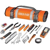 Tools-2-Go Tool 83 Piece Set with Roll-Up Pouch, Wrenches, Pliers, Work Light, Sockets, and Bits for Motorcycle, Car, Truck, ATV - 240119