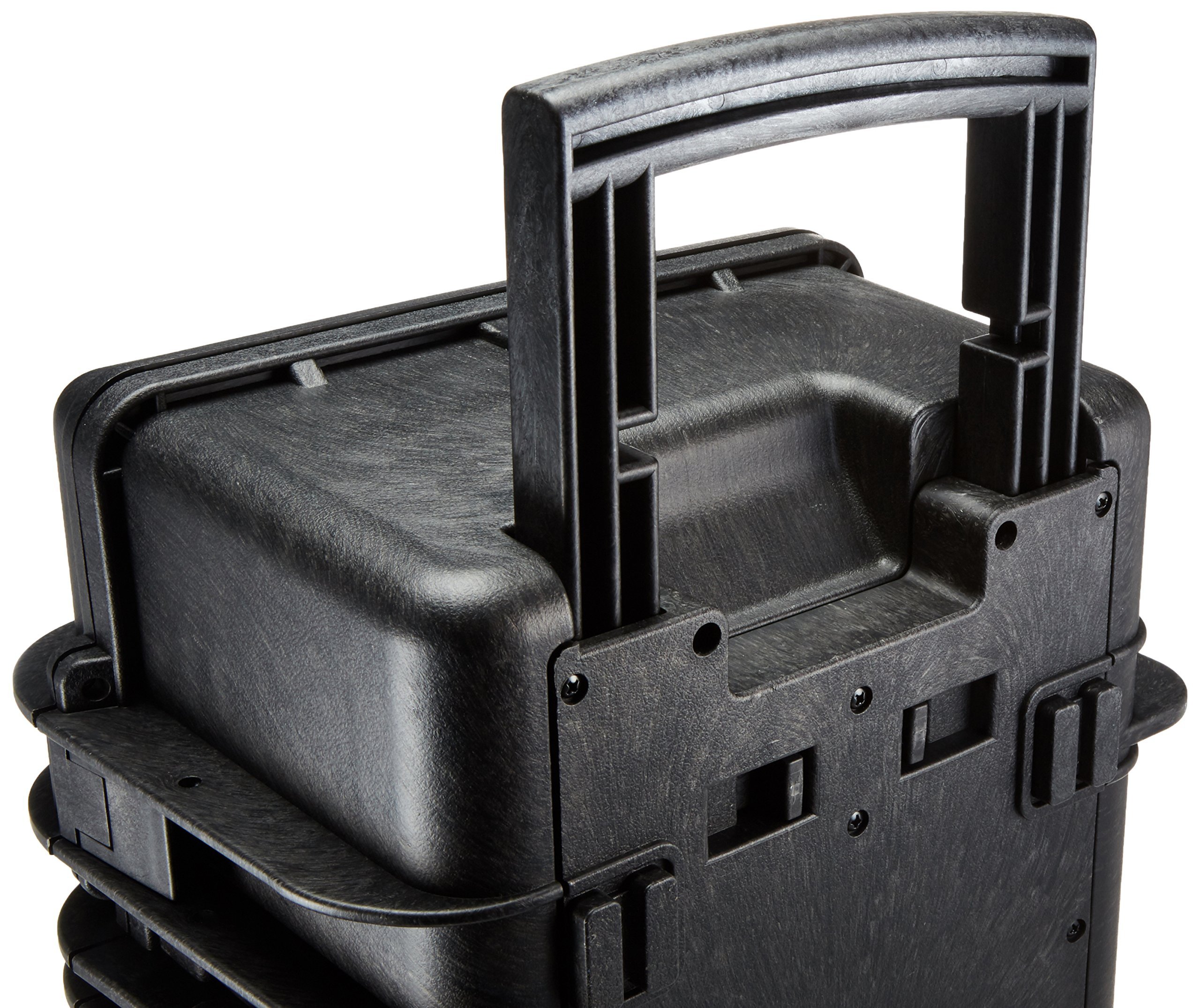 Amazon Basics Hard Camera Case with Wheels, Large, Black, Solid, 22