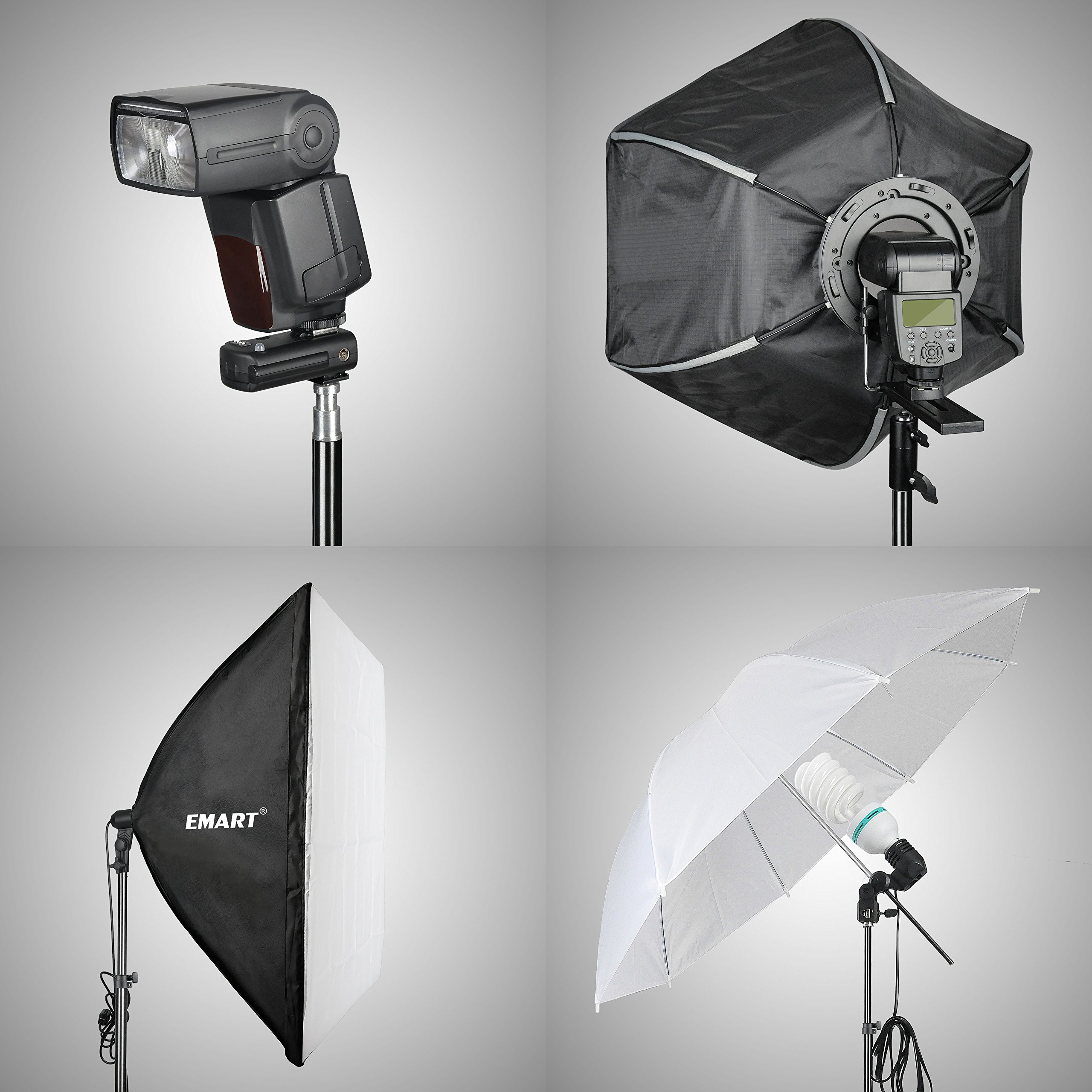 EMART 8.5 Ft Light Stand for Photography, 2 Pack Portable Photo Video Lighting Tripod with Carry Case for Speedlight, Flash, Softbox, Strobe, Camera, Selfie, Photographic Portrait