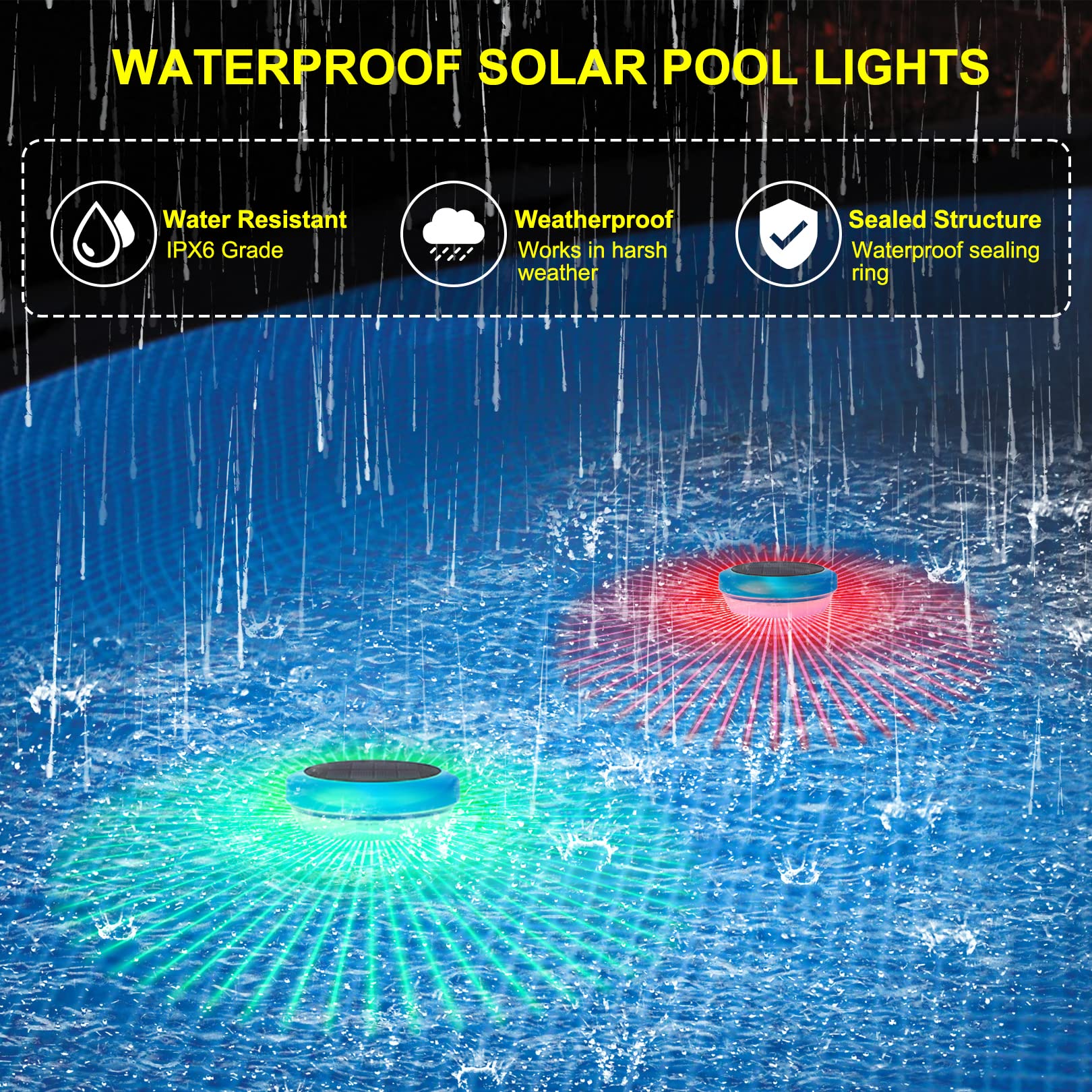 Mua Floating Pool Lights, Solar Pool Lights with RGB Color Changing ...