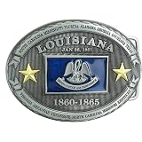 South Carolina State Flag Metal Belt Buckle - Silver Western Style