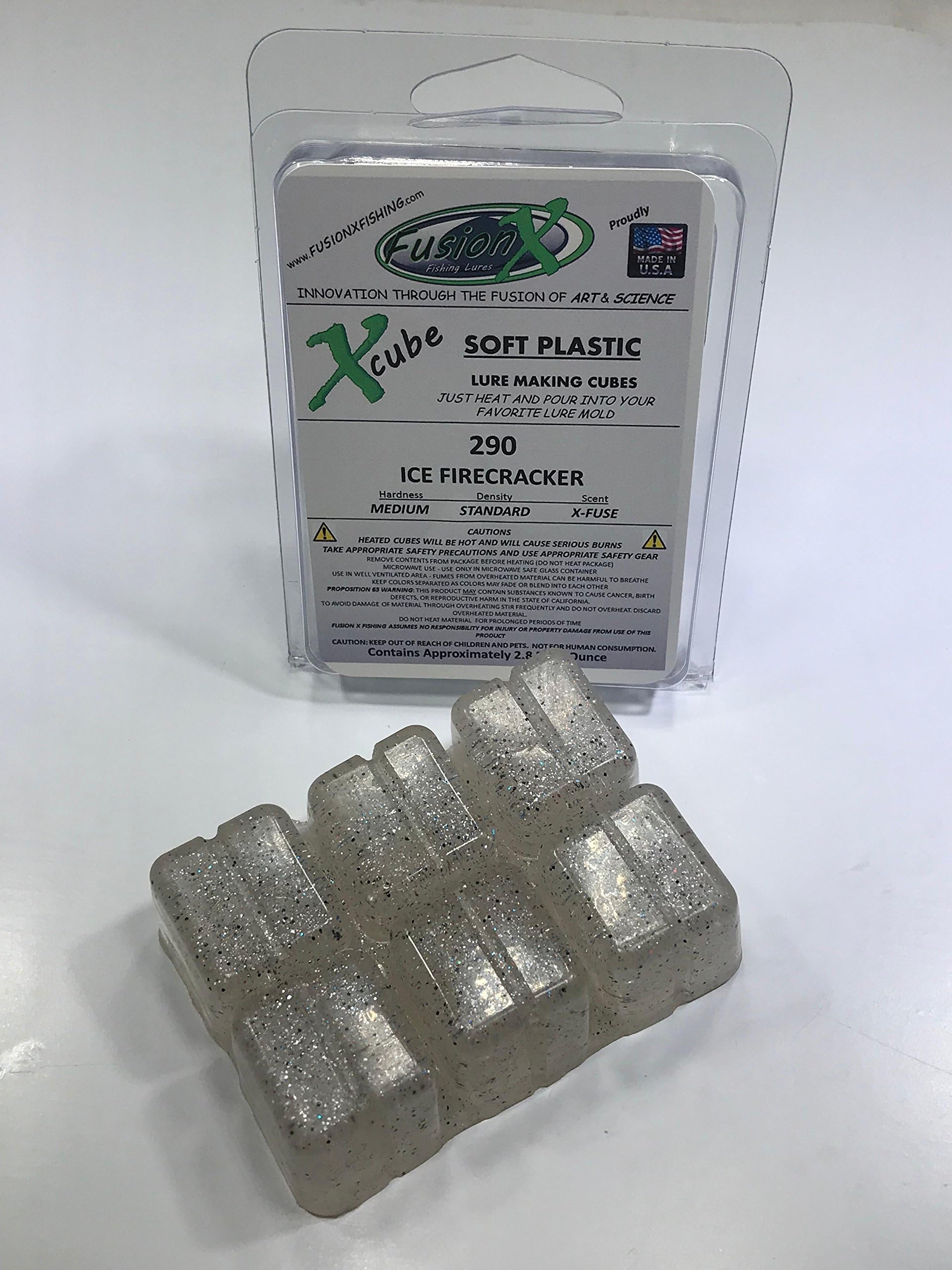 Fusion X Fishing - Xcube Soft Plastic Plastisol Fishing Lure Making Cubes - Single Pack 2.8 fl oz - 225 Colors - Make Your own Soft Plastic Rubber Fishing Lures.