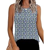 Beyove Womens Chiffon Tank Tops Crewneck Loose Fit Basic Casual Summer Sleeveless Shirts Blouse