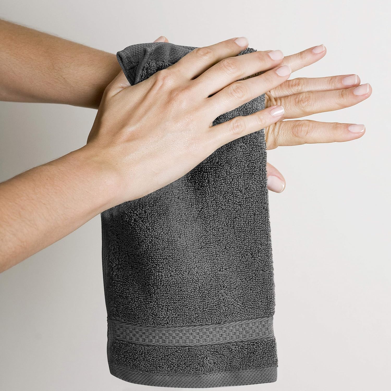 Utopia Towels - Luxury Washcloths Set 12 x 12 inches, Grey - 700 GSM 100% Cotton Premium Quality Flannel Face Cloths, Highly Absorbent and Soft Feel Fingertip Towels (12-Pack): Home & Kitchen