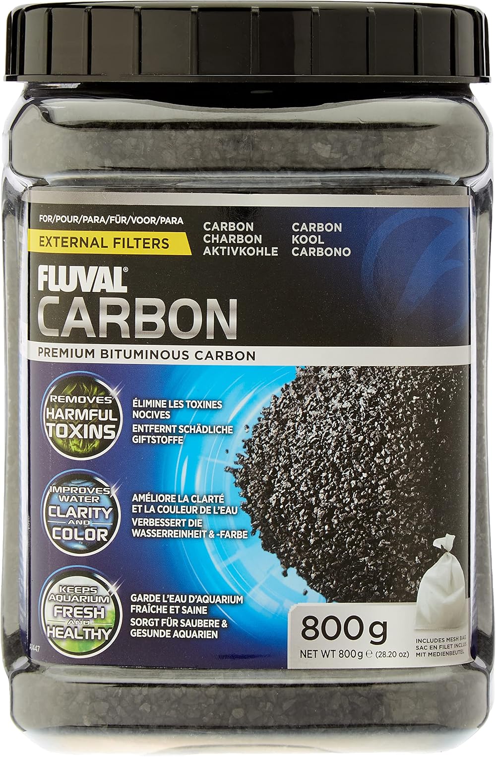 Fluval Carbon 800g with Net Bags Chemical Filter Media for Fluval Filters