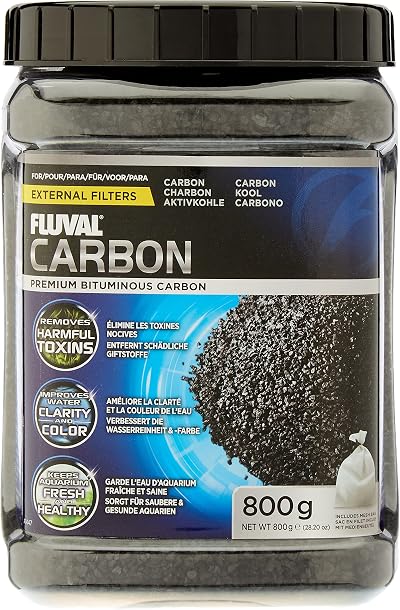 Fluval Carbon 800g with Net Bags Chemical Filter Media for Fluval Filters