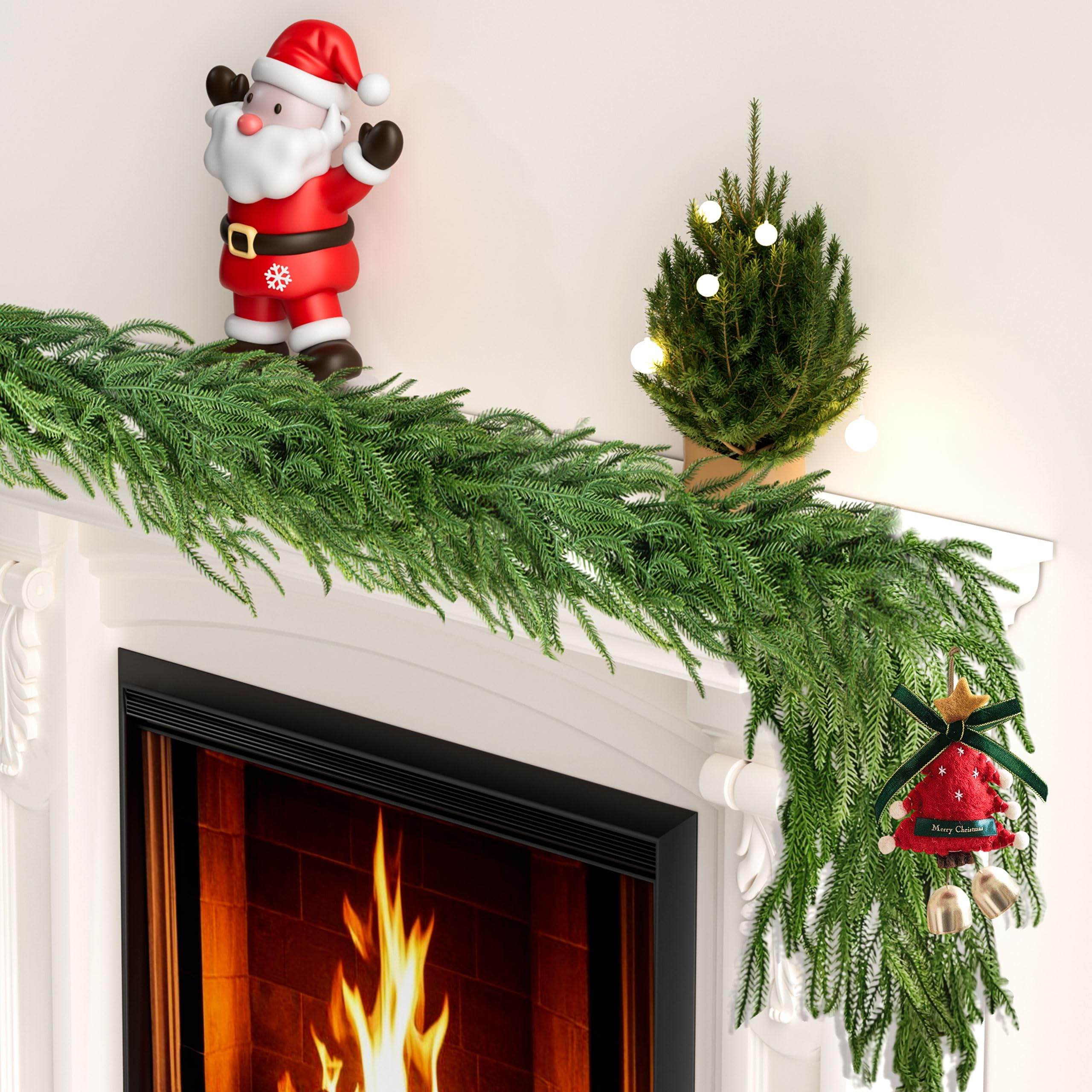 Photo 1 of 1 Pcs 6 Ft Artificial Norfolk Pine Garlands,Realistic Pine Garland,Artificial Greenery Garland for Christmas Table,Mantle, Wall, Indoor, Outdoor Decorations