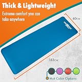 Maximo Fitness Exercise Mat 183cm x 60cm 12mm Thick Blue Non Slip view 2